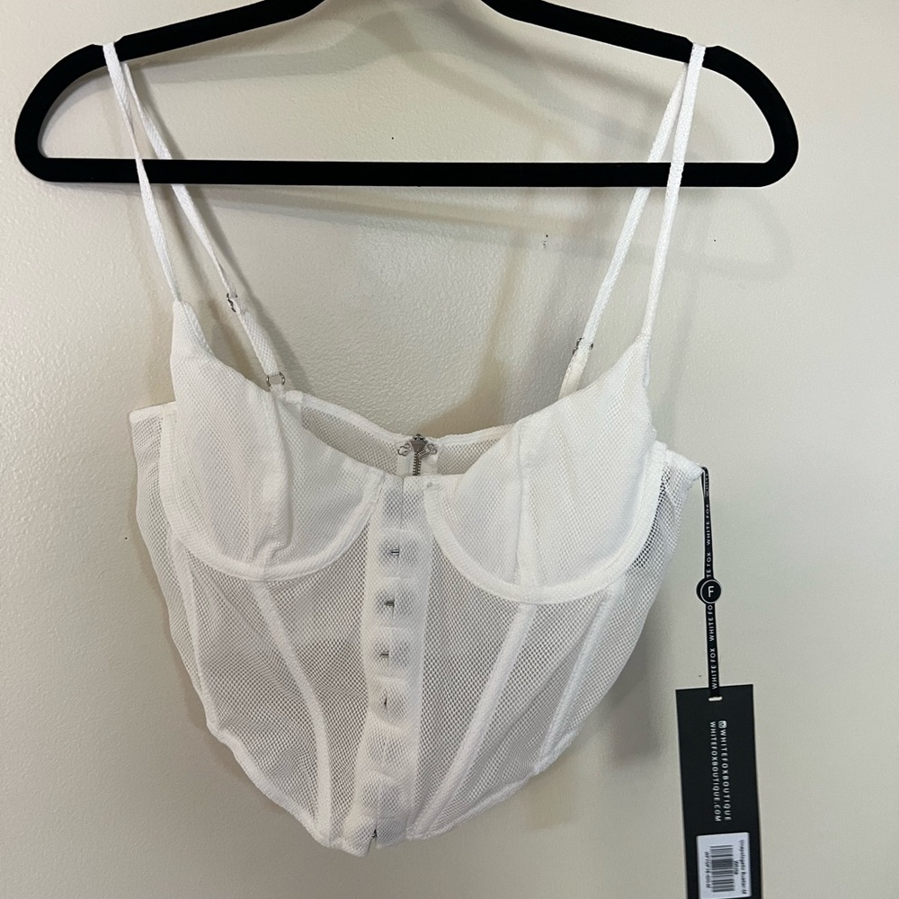 NWT White Fox Corset top